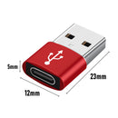 2x USB 3.1 Type C Female to USB 3.0 A Male Adapter Data+Charging (Red)