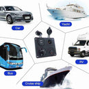 12V 4 in 1 Panel Dual USB Socket Charger LED Voltmeter Power Outlet for Car Boa: