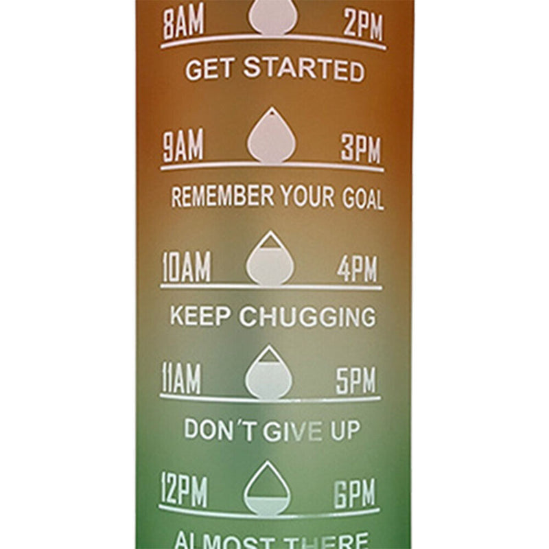 1L Sports Water Bottle with Marker Large Capacity Fitness Drink Cups (E) Newly