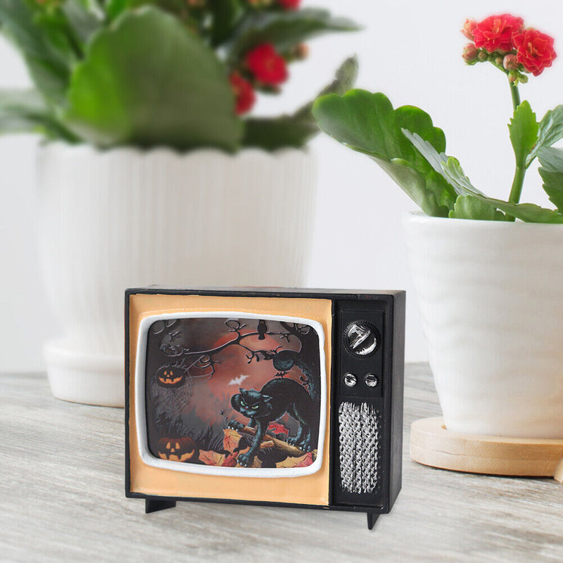 TV LED Halloween Candle Lights Glowing Ghost Festival Lantern (Black Cat)