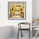 Full Cross Stitch Letters Sunflower DIY Embroidery Cotton Thread Home Decor Art