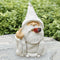 Funny Smoking Dwarf Garden Sculpture Ornaments Gnome Statue Home Yard Decor