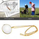 Magnifying Glass 5X Magnifier Optical Lens Portable Necklace Jewelry Loupe Gifts
