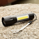 XPE+COB LED Flashlight Rechargeable IPX4 3 Gears Adjustable Electric Torch Newly