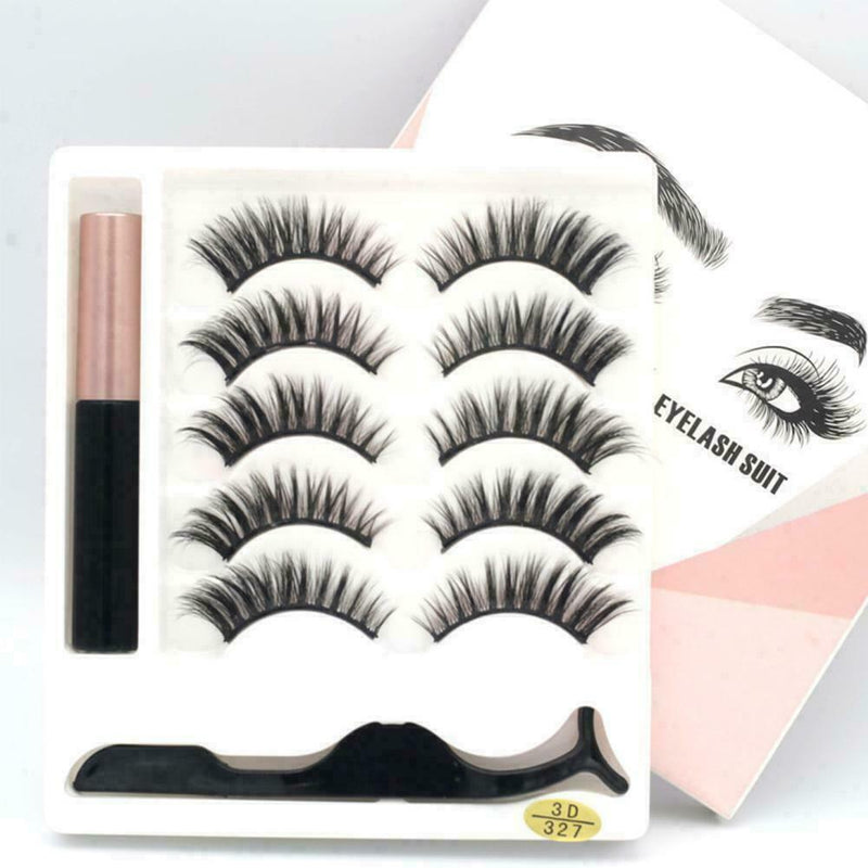 5 Pairs Reusable 5 Magnetic Eyelashes Magnetic Eyeliner and Kits Lashes Q9R8