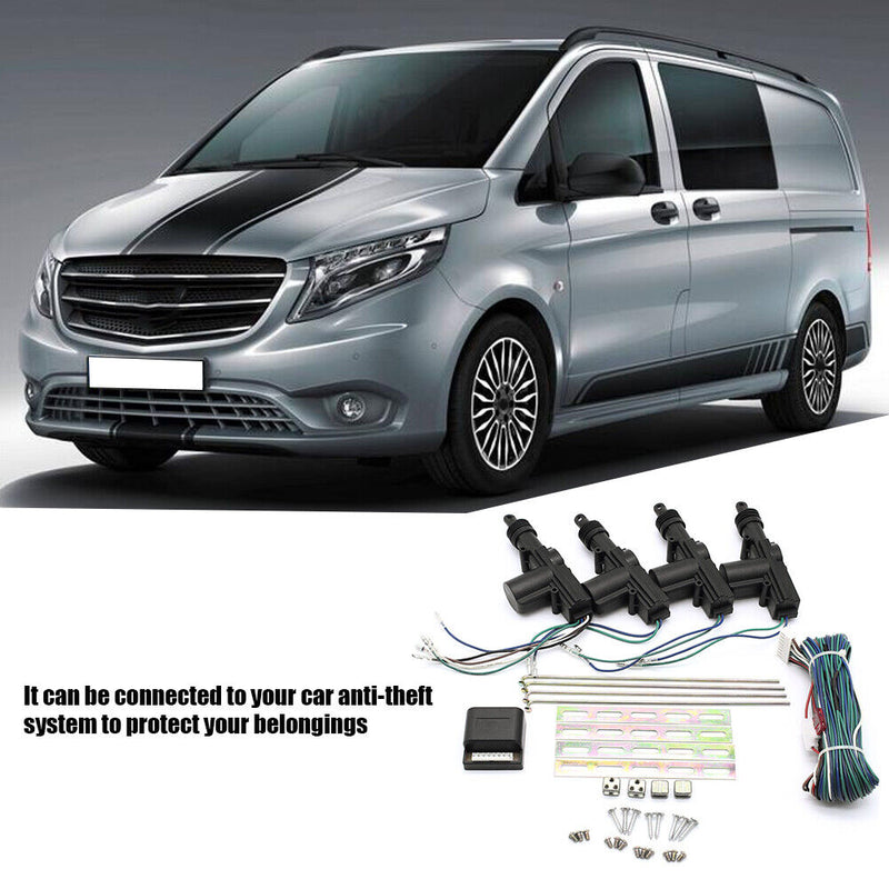 12V Universal Car Door Lock Actuator 4 Doors Keyless Entry System Locking Kit
