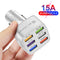 #A 6 in 1 75W 15A QC 3.0 USB Car Chargers Fast Charging Adapter for Mobile Phone