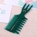 Fish Bone Shape Dyeing Combs Double Side Teeth Hair Coloring Brush (Green)