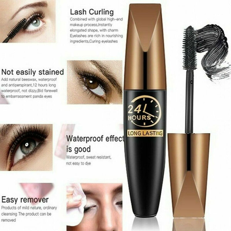 Drying Voluminous Fiber Lashes Extension Eye Makeup Tool 4D Silk Fiber Mascara