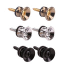 2x Guitar Pegs Anti-slip Strap Buckle Locking Pin for Bass Ukulele (Black)