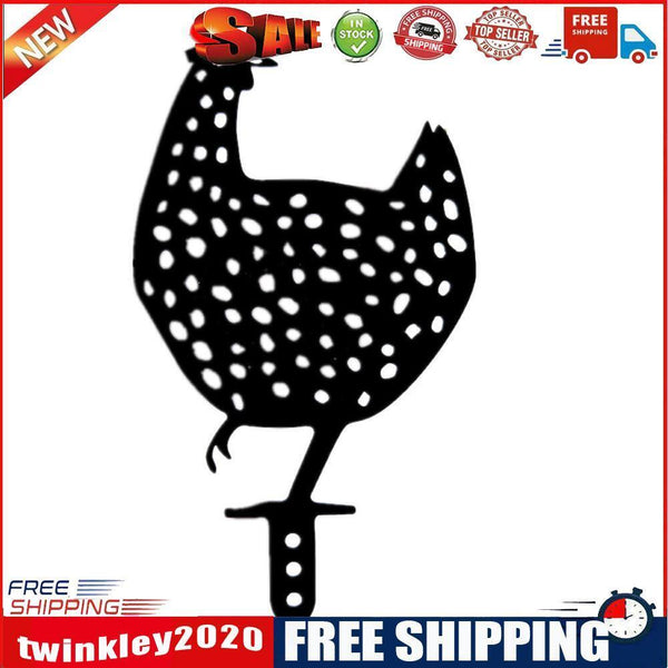 Acrylic Hollow Chicken Ornaments Backyard Lawn Stakes Yard Art Decor (A)