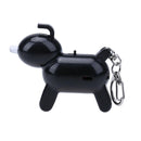 Dog Shaped Voice Control LED Key Finder Locator Key Chain Whistle (Black)