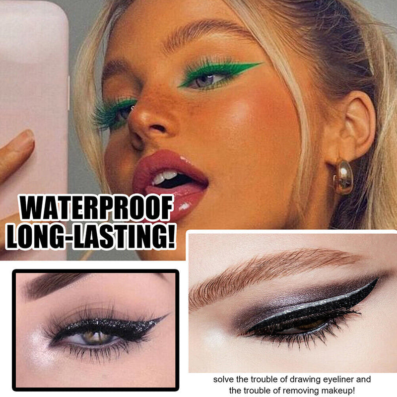 Glitter Eyeliner Stickers Longlasting Self-Adhesive Eyelid Strips for Women