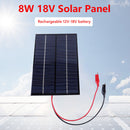 Waterproof Solar Panel 8W Polycrystalline Board 200x130mm for 12V-18V Battery
