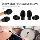 4pcs Silicone Drum Stick Practice Tip Head Drumstick Mute Damper (Black)