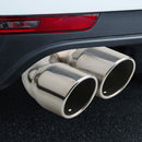 Stainless Steel Bent Dual Exhaust Tip Bolt-on Rolled Edge Slant Cut 76mm In