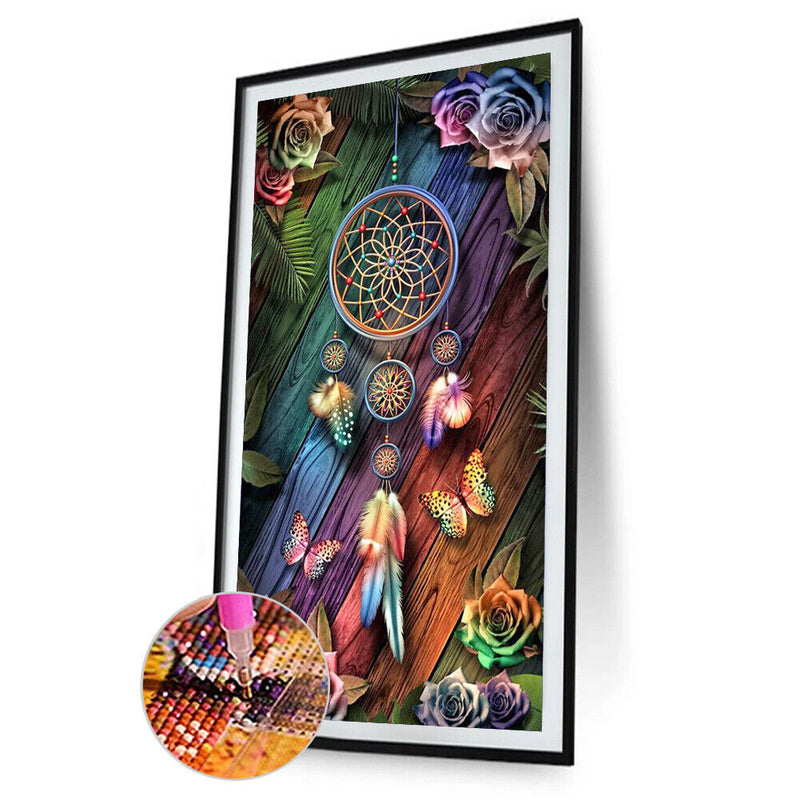 5D Diamond Painting Kit Flower Dream Catcher Full Round Drill Rhinestone DI