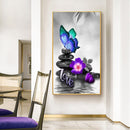 Diamond Painting Butterfly Stacked Rocks Full Round Mosaic Wall Picture 45x85cm