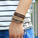 Unisex Fashion Vintga Brand Handmade Woven Wooden Beads Bracelet Newly