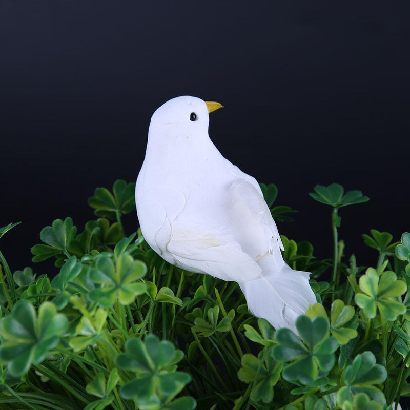 1/2PC Decorative Pigeons Artificial Feather Mini White Birds Birds Craft Foam,