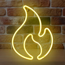 Fire Flame Neon Sign Light LED Hanging Wall Night Lamp Home Decor (Yellow) Newly