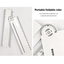 Portable Folding Geometric Drawing Ruler Math Measuring Tool for School Off