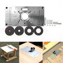 Router Table Insert Plate Woodworking Trimming Machine Flip Board Ring Set
