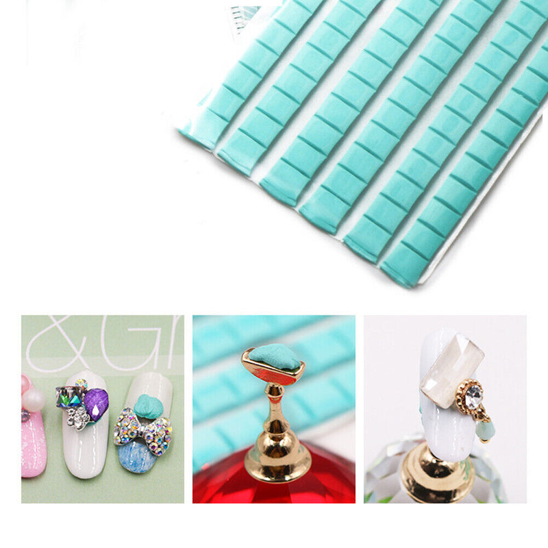 1 Sheet Reusable Adhesive Clay Stick Plasticine False Nails Tips Fix Glue