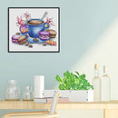 11CT Full Cross Stitch Coffee Dessert Stamped DIY Cotton Printed Wall Needlework