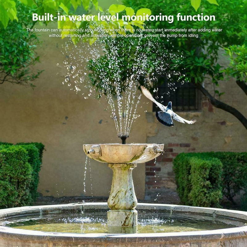 Solar Fountain Powered Bird Bath Floating Water Pump 2022 Pond Home Garden R0F5