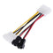 1pcs 4-Pin Molex to 3-Pin fan Power Cable Adapter Connector 12v*2 / 5v*2