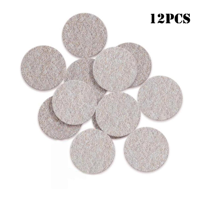 12pcs Beige Round Table Chair Foot Felt Pad Furniture Floor Protector ?2.9CM/