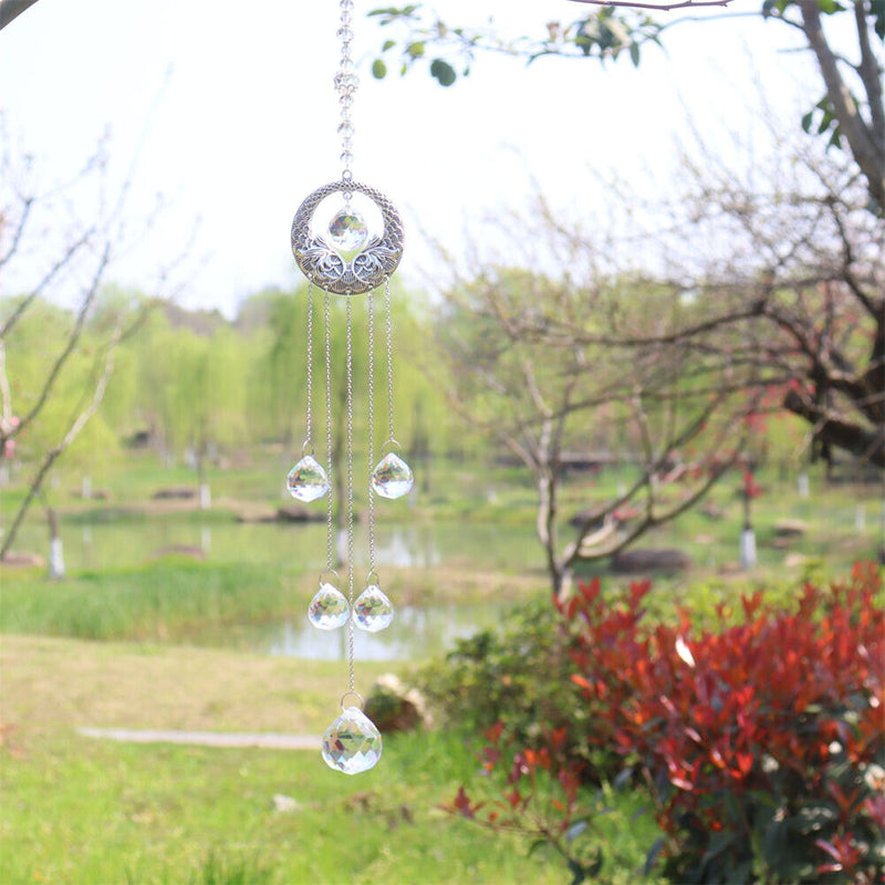 Crystal Wind Chime Crystal Round Ball Dream Catchers Curtain Hanging Wind Bells