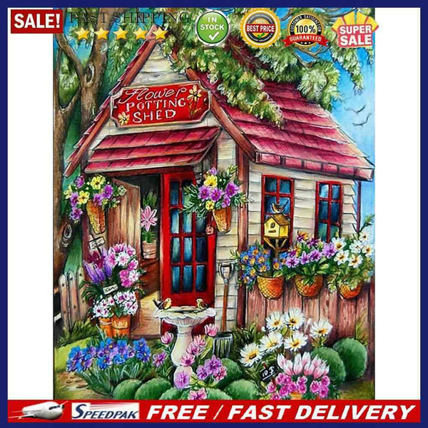 5D DIY Diamond Painting Kits Full Round Drill Garden Corner Mosaic Picture Wa