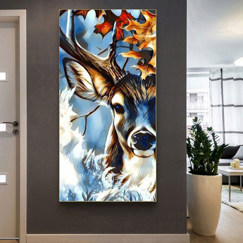 Deer Oil Paint By Numbers Kits DIY Handpainted on Canvas Animal Wall Unframed