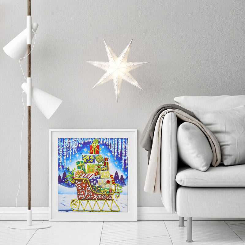 5D DIY Special Shaped Diamond Painting Sleigh Cross Stitch Mosaic Craft Kit