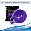 Elastic Resistance Band Exercise Gym Fitness Strength Belt (Purple 32mm) Newly