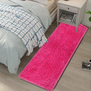 3pcs Fluffy Rugs Anti Slip Doormat Carpet Floor Mat(Red)