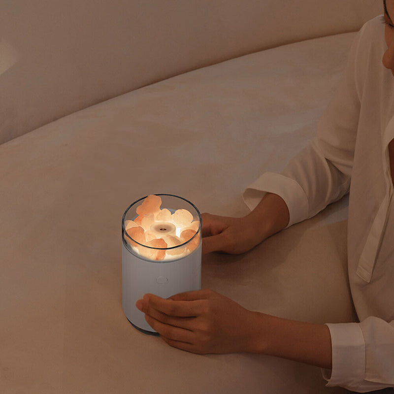 Crystal Salt Stone Humidifier Colorful Light Home Office Oil Cool Mist Diffuser