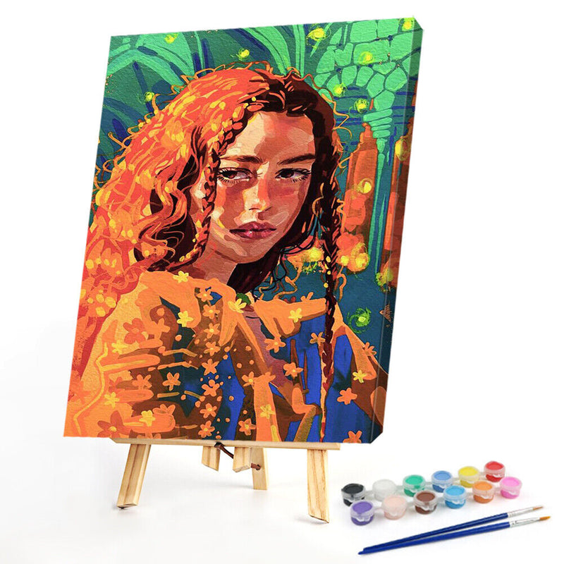 Girl with flowers 40x50cm Oil Paint By Numbers Picture DIY Painting