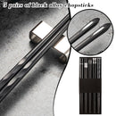 5 Pairs Alloy Steel Chopsticks Chinese Metal Sticks Circular Chopstick L8N3