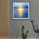 5D DIY Diamond Painting Lake Sunrise Full Drill Rhinestone Mosaic Art Picture