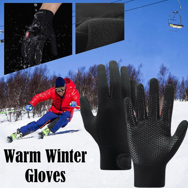 Winter-Herren-Handschuhe, warme Sportfischer-Spritzwasser-Ski-Fahrradhandschuhe.