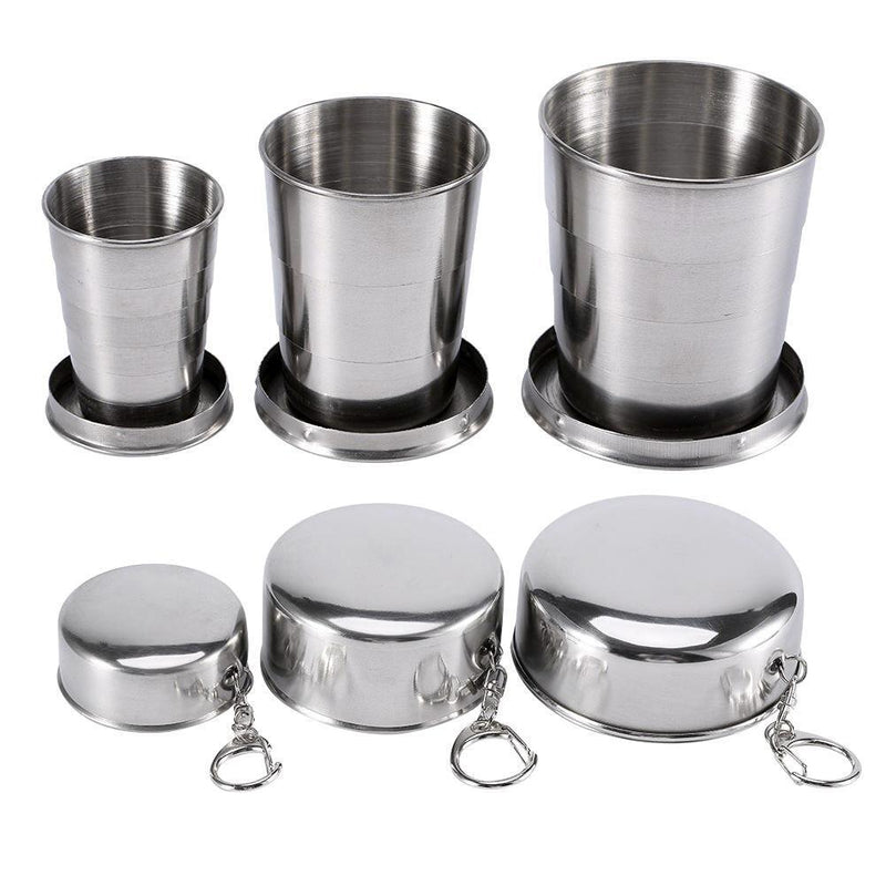 Stainless Steel Foldable Cup Outdoor Camping Travel Portable Teacup (150ml)