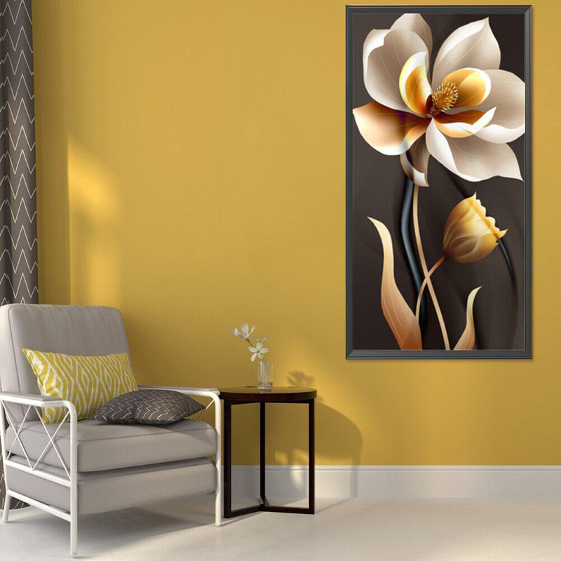 5D DIY Diamond Painting Kits Golden Flowers Full Round Drill Wall Decor Craft