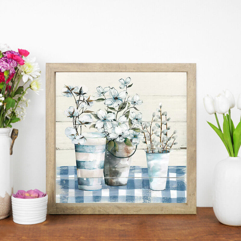 Ink Blue Flower Oil Paint By Numbers Kit DIY Acrylic Painting Wall Art Picture