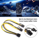 30cm CPU 8Pin to Graphics Video Card Double 8Pin (6Pin+2Pin) Power Cable