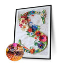 5D DIY Full Round Drill Diamond Painting Flower Letter Mosaic Kit Hanging G