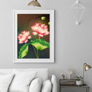 Handmade Craft Diamond 5D Drill Pink Lotus DIY Painting Full Picture Round Kit