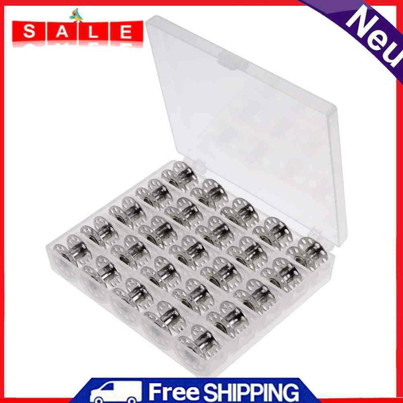 250pcs Empty Metal Bobbins Spool Storage Case Box for Sewing Machine